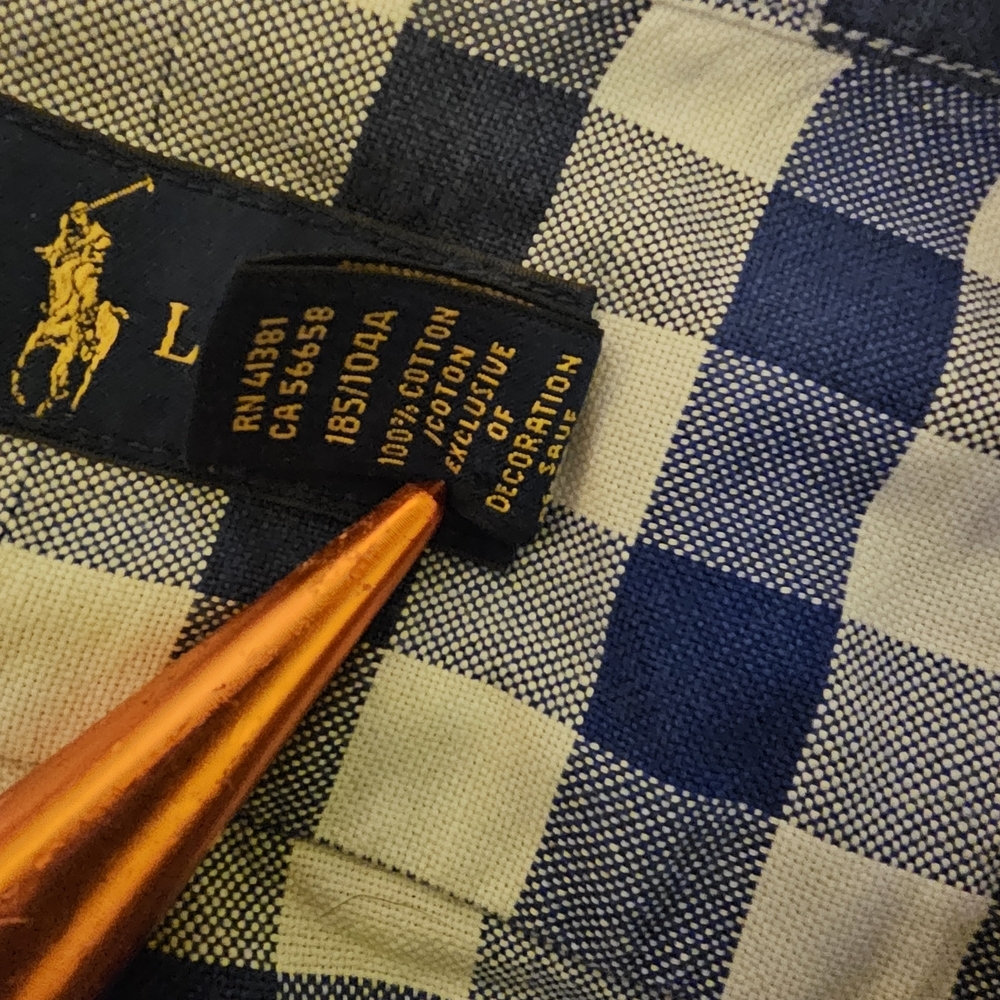 Polo Ralph Lauren Men's XL Gingham Oxford Shirt Blue/White Button Down Pony Logo - Picture 10 of 14